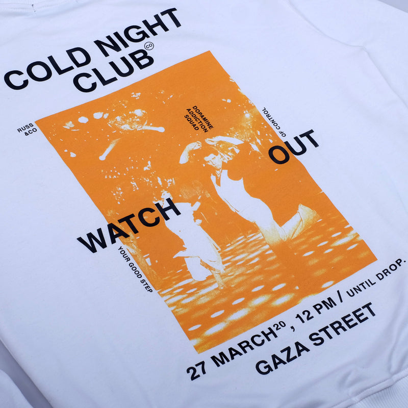 COLD NIGHT WHITE CREWNECK