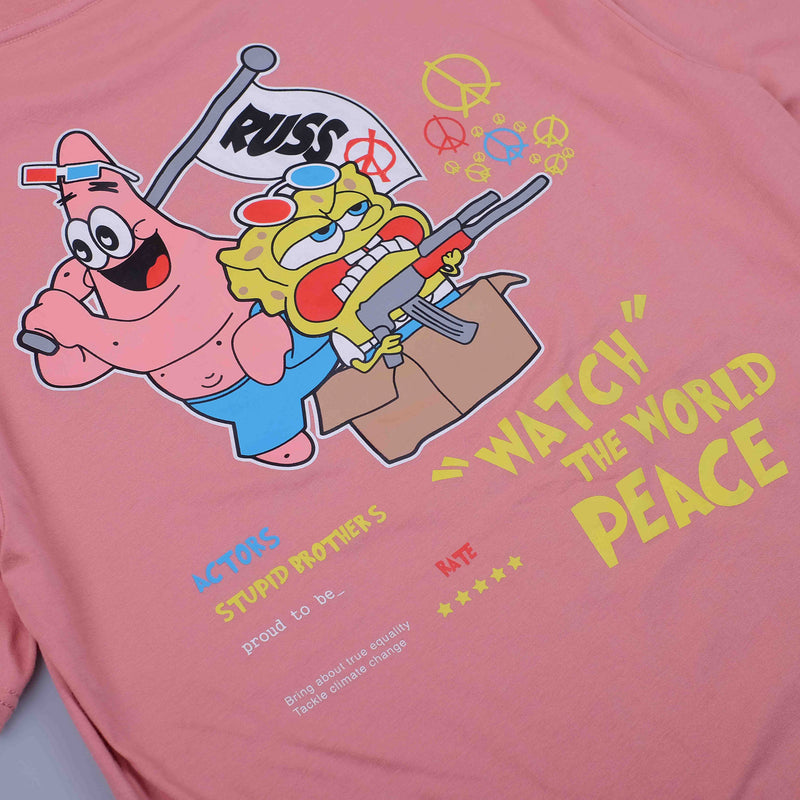 Russ Tshirt World Peace Peach