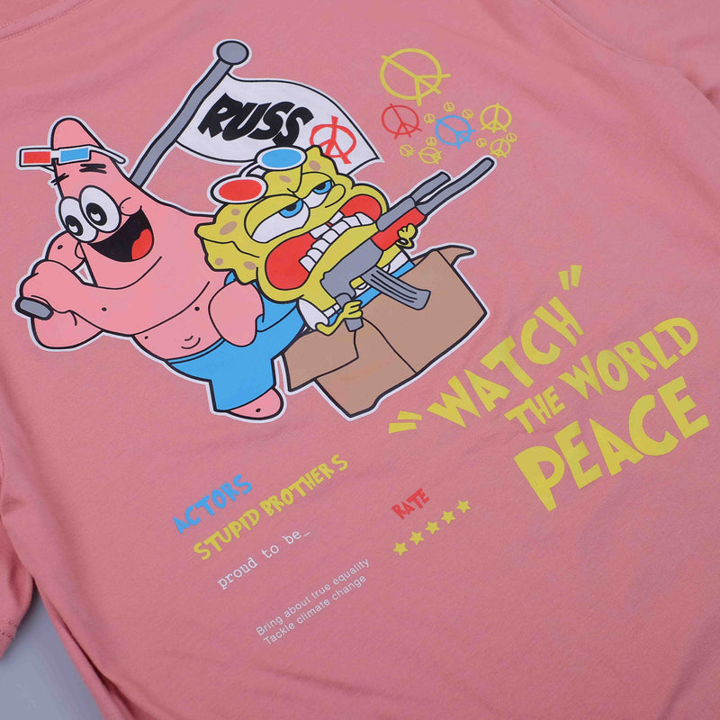 Russ Tshirt World Peace Peach