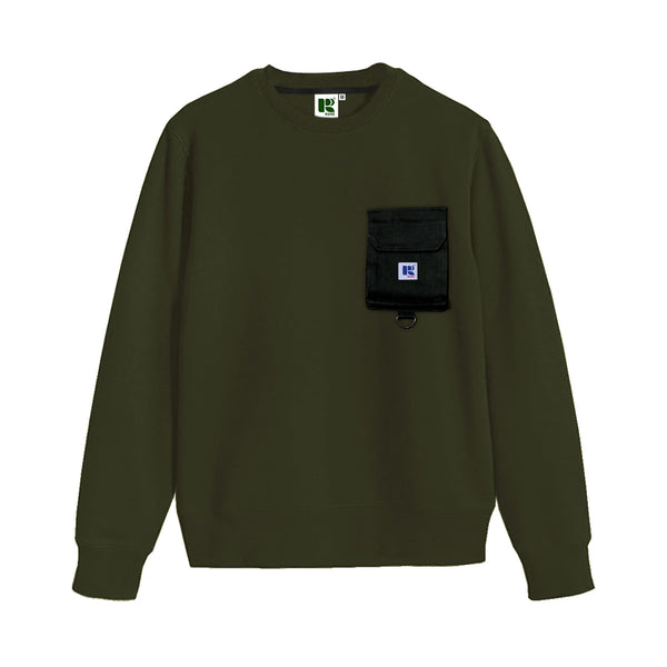 POUCH BREAK OLIVE CREWNECK