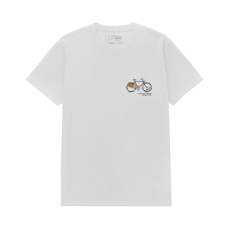 Russ Tshirt Kaos Pria Bicycling White