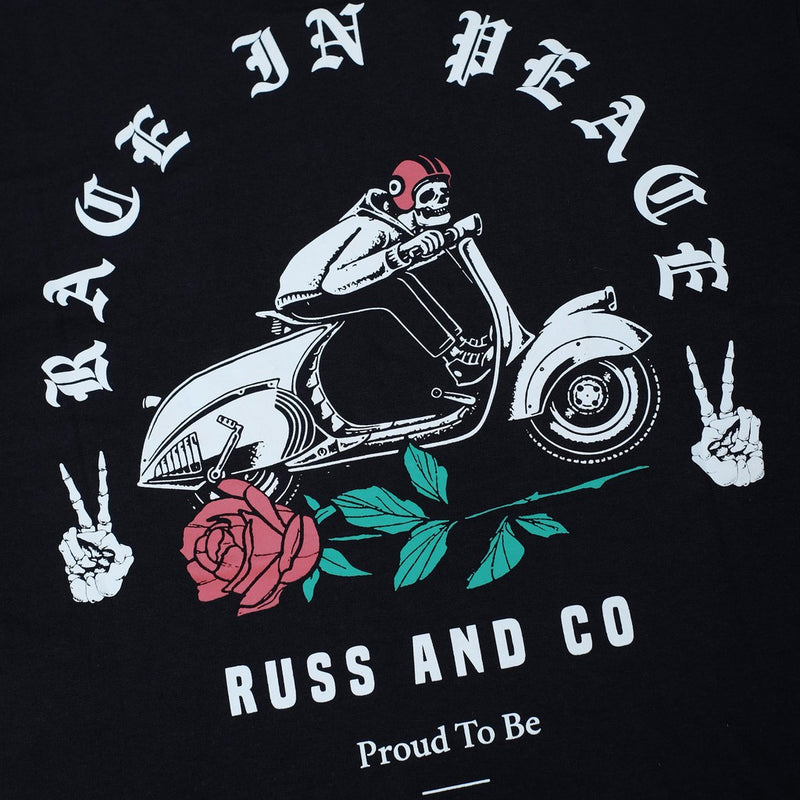 Kaus Russ Istirahat Dalam Damai Hitam Baru
