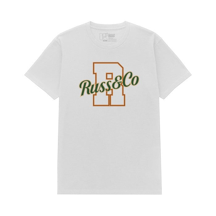 Russ & Co. Kaos Pria Letter Stamp White T-Shirt