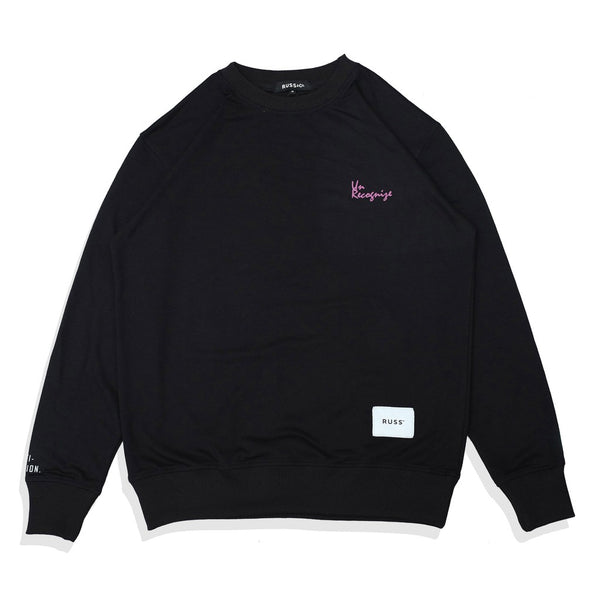 Russ Sweater Crewneck Unrecognize New  Black