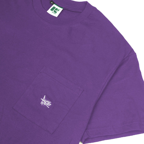 Russ  Kaos Pria Tshirt Blanc Dark Purple