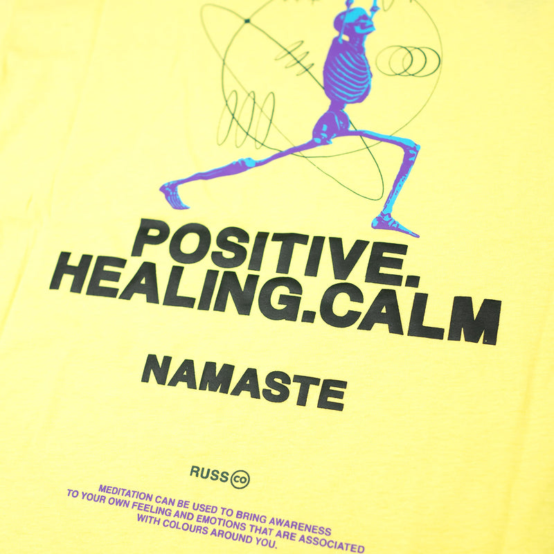 Russ  Kaos Pria Tshirt Namaste Yellow