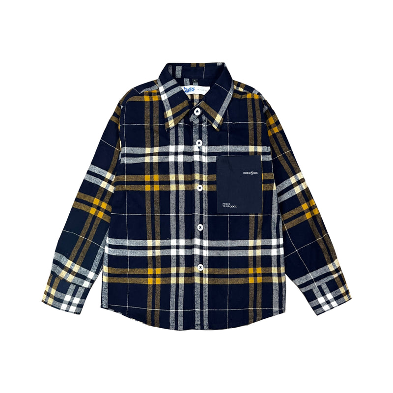 Russ Kids Shirt Flannel Ls Wallouds Yellow