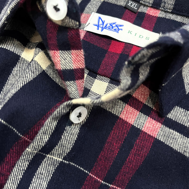 Russ Kids Shirt Flannel Ls Wallouds Red