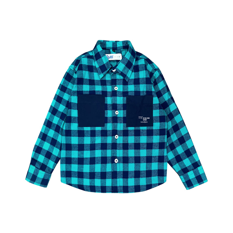 Russ Kids Shirt Flannel Ls Twinny Blue