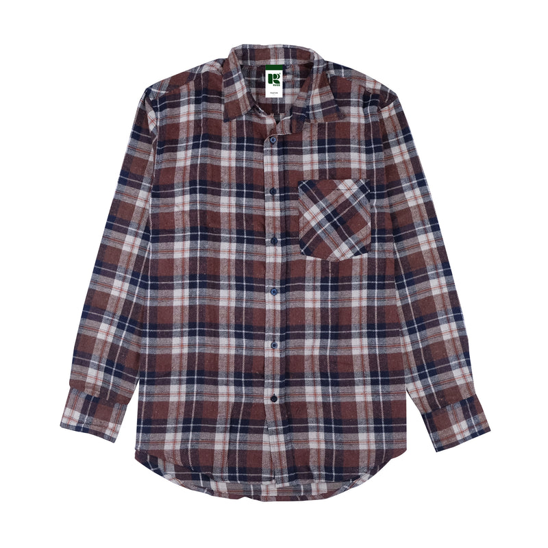 Russ Shirt Flanel Flux Brown Motif 1
