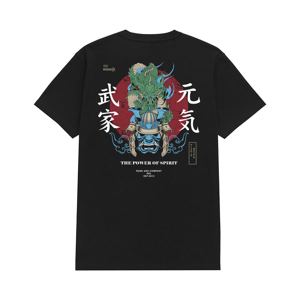 SAMURAI SPIRIT HEAVY COTTON T-SHIRT BLACK
