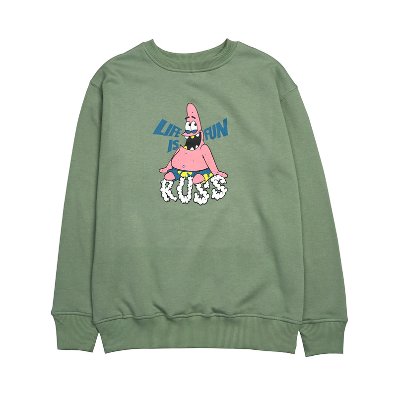 Russ Sweater Crewneck  Fun Life Sage