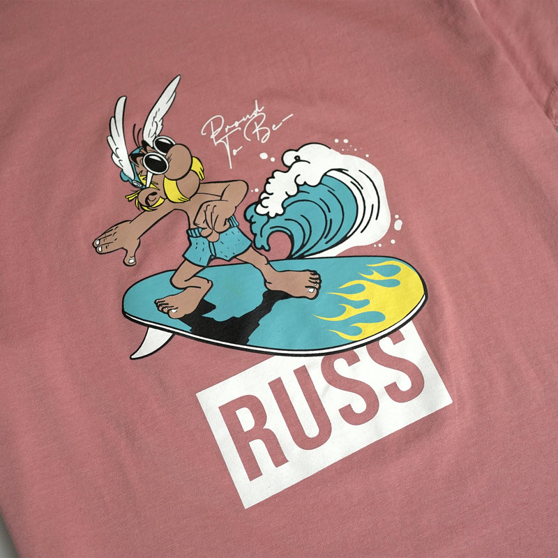 Russ Tshirt Single Fin Dusty Pink
