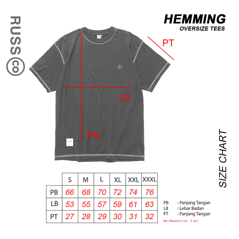 Kaos Russ Hemming Hitam