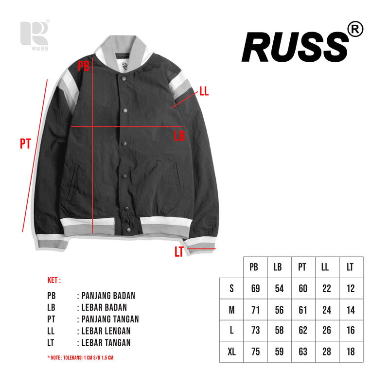 Russ Varsity Jacket Hiro Black