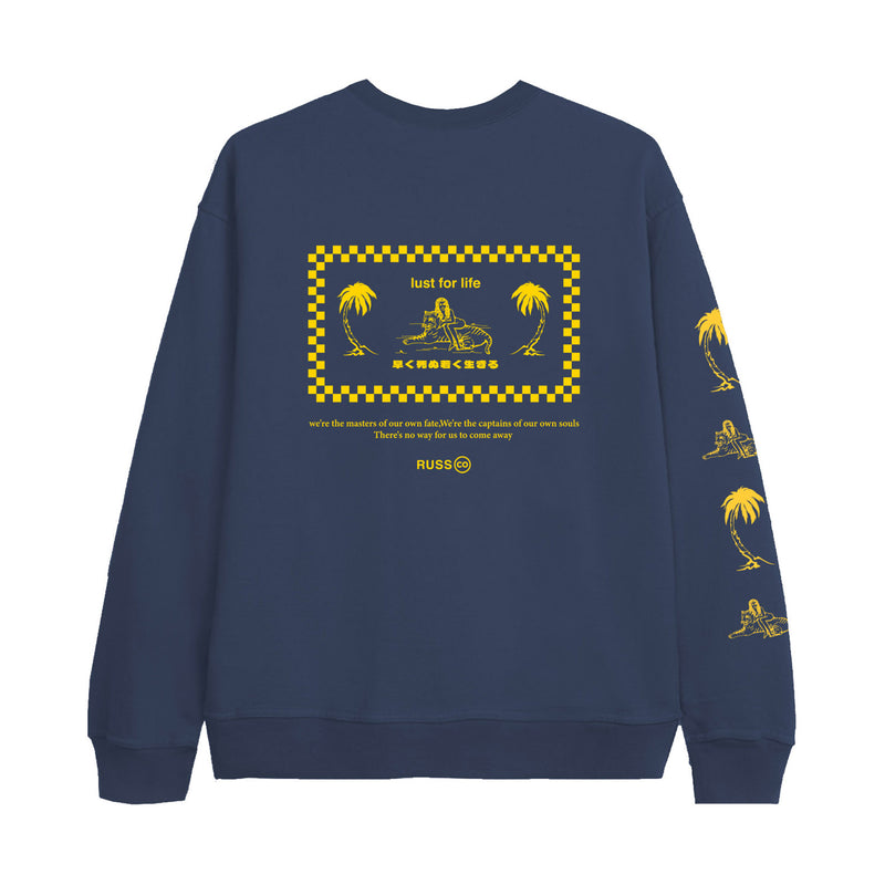 Russ Sweater Crewneck Lady Tiger Navy Blue