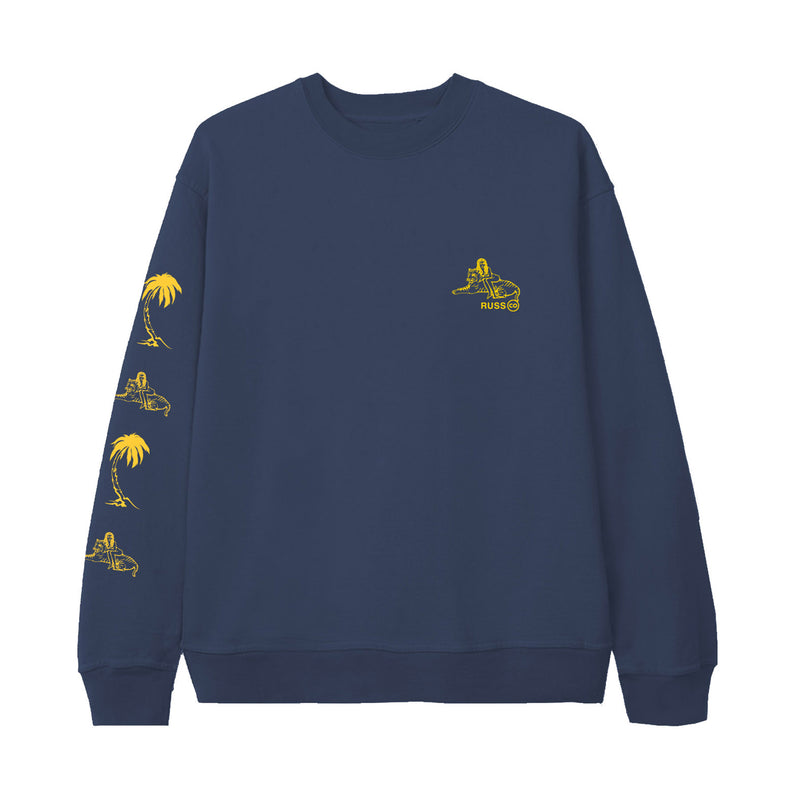 Russ Sweater Crewneck Lady Tiger Navy Blue