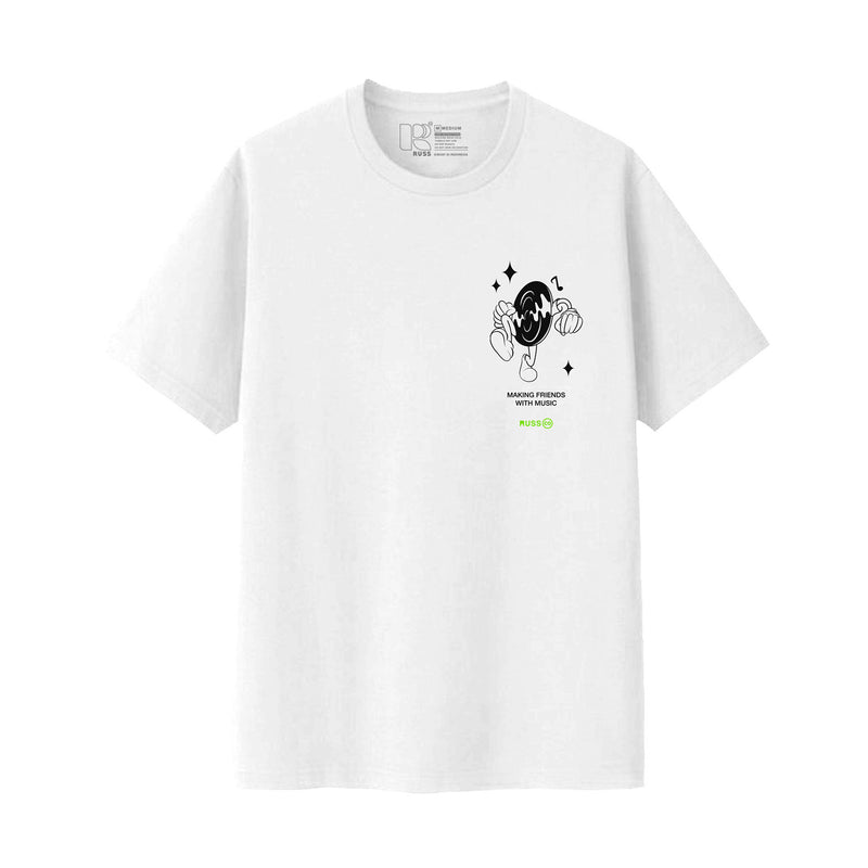Russ Kaos Pria Followbeats Tshirt White