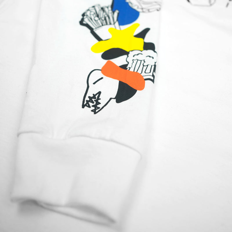 Russ Kaos Pria  Junkfood Ls White Tshirt