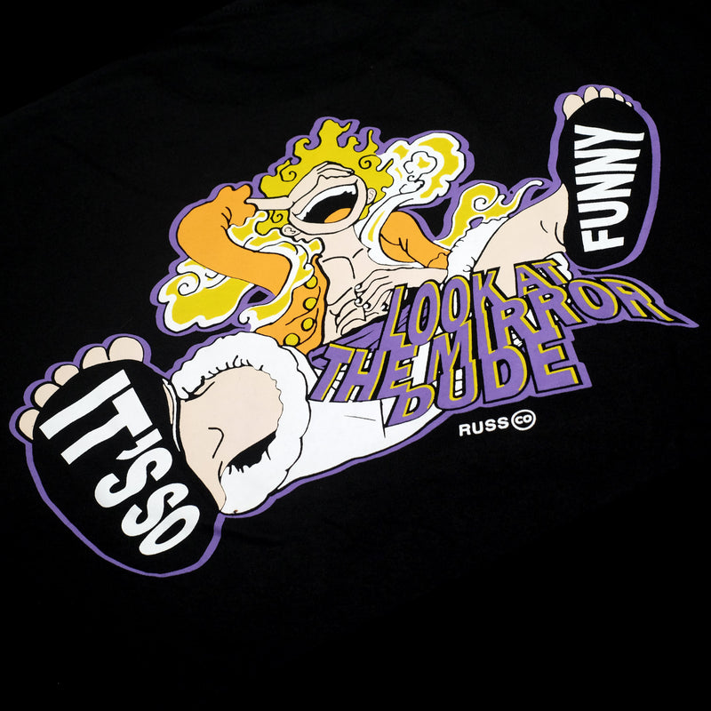 Russ Kaos Pria  So Funny Black Tshirt